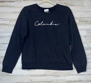 Columbia Sportswear Black Crewneck Sweatshirt Spell Out Logo Pullover Women’s M